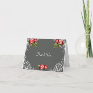 Tafel und Rosen Hochzeit Danksagungskarte Dankeskarte