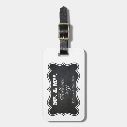 Tafel und Verzierte Rahmen Gepäckanhänger (Vorderseite vertikal)