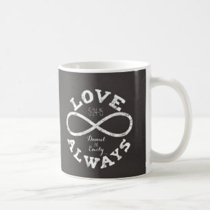 Tafel-Unendlichkeits-Liebe-Wedding Datum und Namen Kaffeetasse