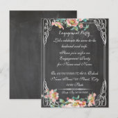 Tafel, Verabredungsgruppe.VERLOBUNG Einladungspostkarte (Vorne/Hinten)