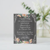 Tafel, Verabredungsgruppe.VERLOBUNG Einladungspostkarte (Stehend Vorderseite)