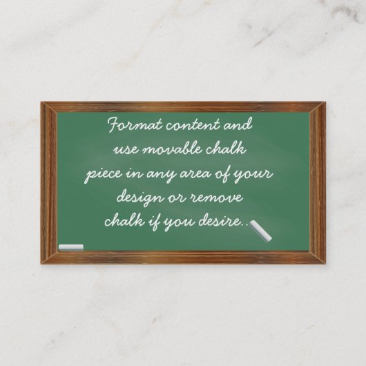 Tafel-Visitenkarteschablone Visitenkarte (Vorderseite)