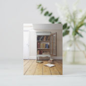Tafel voller Bücher. Postkarte (Stehend Vorderseite)