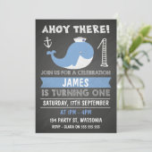 Tafel-Wal-Anker-1. Geburtstags-Einladung Einladung (Stehend Vorderseite)