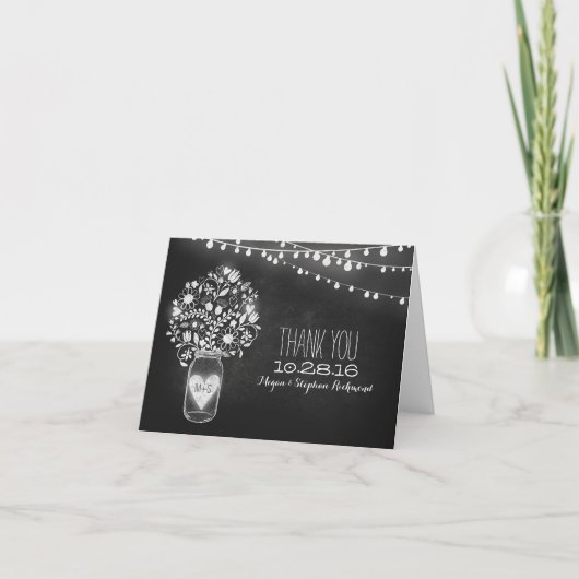 Tafel-Weckglas- u. -schnurlichter danken Ihnen Dankeskarte (Vorderseite)