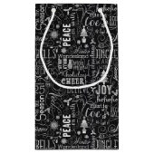 Tafel-Weihnachtstypografische Geschenk-Tasche Kleine Geschenktüte (Rückseite)