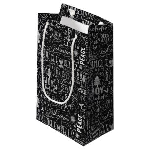 Tafel-Weihnachtstypografische Geschenk-Tasche Kleine Geschenktüte