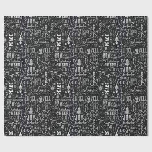 Tafel-Weihnachtstypographie-Packpapier Geschenkpapier (Flach)