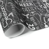 Tafel-Weihnachtstypographie-Packpapier Geschenkpapier (Rolleneckpunkt)