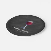 Tafel-Wein-personalisierter PapierTeller (Schrägansicht)