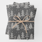 Tafel Zeichnend Weihnachtsbaumen Schneestars Geschenkpapier Set (Beispiel)