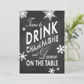 Tafel-Zeit, Champagne-Feiertag zu trinken laden Einladung (Stehend Vorderseite)