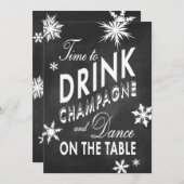 Tafel-Zeit, Champagne-Feiertag zu trinken laden Einladung (Vorne/Hinten)