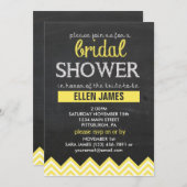 Tafel Zickzack Brautparty Gelb Einladung (Vorne/Hinten)