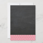 Tafel Zickzack Brautparty Korallenrosa Einladung (Rückseite)