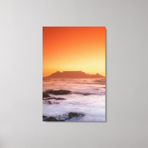 Tafelberg bei Sonnenuntergang, Bloubergstrand Leinwanddruck