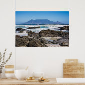 Tafelberg mit Strand und Felsen Poster (Küche)