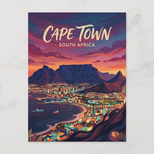 Tafelberg Skyline Südafrika Postkarte (Vorderseite)