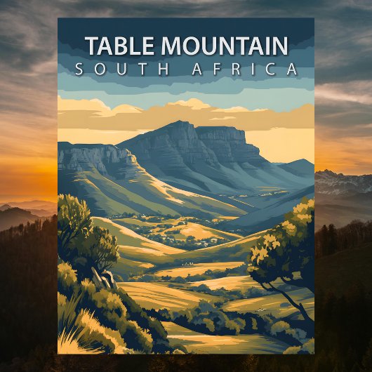 Tafelberg Südafrika Ikonisches Kapstadt Postkarte