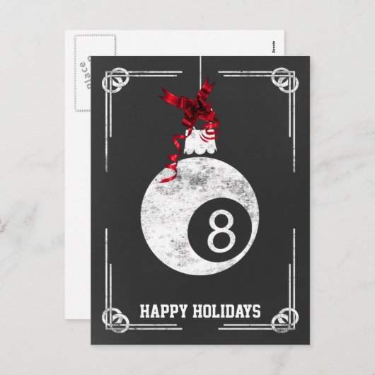 Tafelbillard Weihnachtskarten Feiertagspostkarte (Vorne/Hinten)