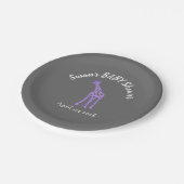 Tafelblick-Babydusche - lila Giraffe Pappteller (Schrägansicht)