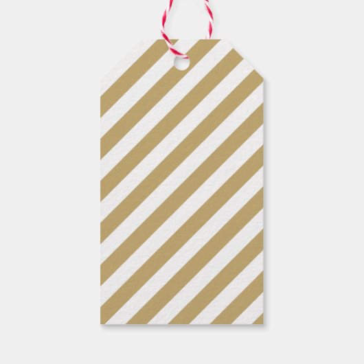 Tafelbriefe Gold Streifen Urlaub Geschenkanhänger (Rückseite)