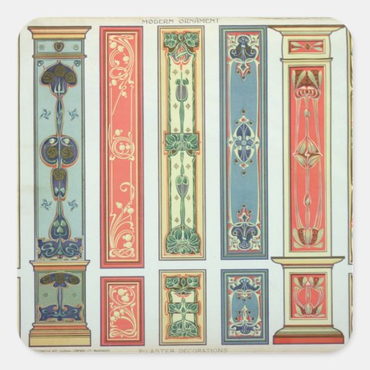 Tafeldesigns, Platte XII aus "Moderne Ornamente" p Quadratischer Aufkleber (Vorderseite)