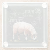 Tafelfarm | Bis zur Farm Schafe Glasuntersetzer (Rückseite)