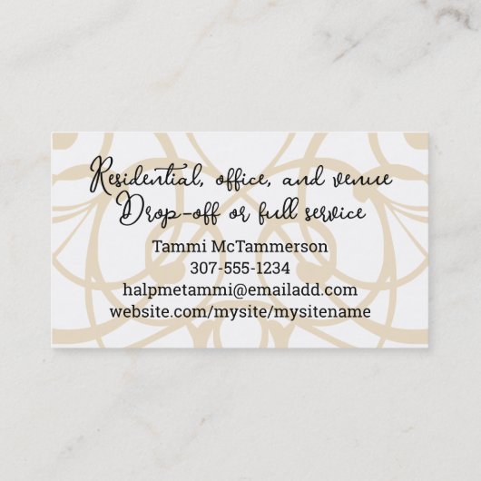 Tafelgabel Serviette Koch Catering Visitenkarte (Rückseite)