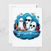 Tafelgeister zu Halloween Postkarte (Vorne/Hinten)