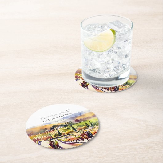 Tafelgeschirr der Weinberge im Napa-Tal Gastgesche Runder Pappuntersetzer (Vor Ort)