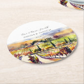 Tafelgeschirr der Weinberge im Napa-Tal Gastgesche Runder Pappuntersetzer (Angewinkelt)