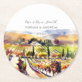 Tafelgeschirr der Weinberge im Napa-Tal Gastgesche Runder Pappuntersetzer (Vorderseite)