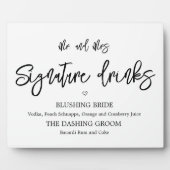 Tafelgetränkeschild Tabletop Plaque mit Easel Fotoplatte (Vorderseite)