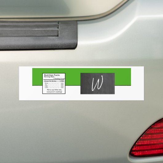 Tafelgrüne Hochzeitwasserflasche Autoaufkleber (Auf Auto)