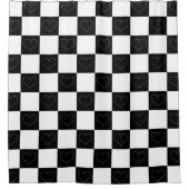 Tafelherzen in Schwarz und Weiß Duschvorhang (Vorderseite)