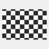 Tafelherzen in Schwarz und Weiß Geschenkpapier Set (Vorderseite 2)