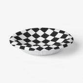 Tafelherzen in Schwarz und Weiß Pappteller (Gewinkelt)