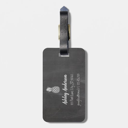 Tafelhintergrund des Ananas-Gepäckanhängers | Gepäckanhänger (Rückseite vertikal)