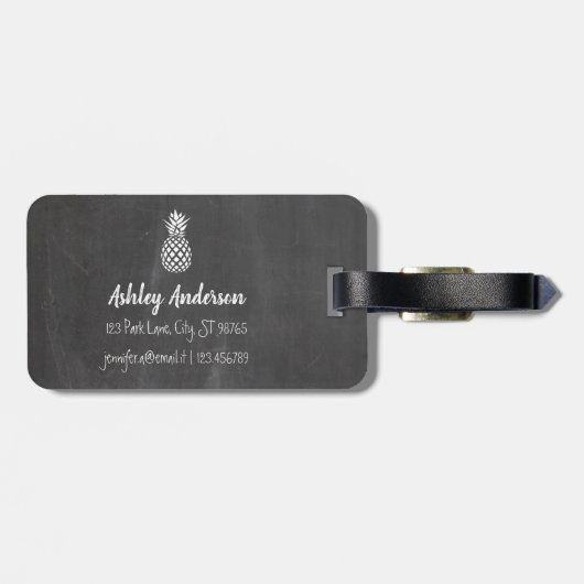 Tafelhintergrund des Ananas-Gepäckanhängers | Gepäckanhänger (Rückseite horizontal)