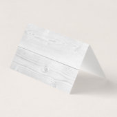 Tafelkarte aus weißem Holz (Rückseite)