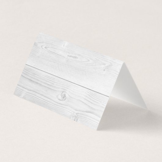 Tafelkarte aus weißem Holz (Rückseite)