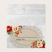 Tafelkarte aus weißem Holz (Außenseite Aufgefaltet)