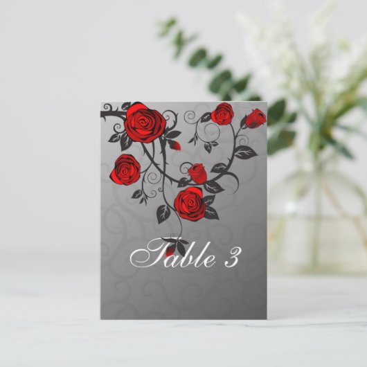 Tafelkarte für verzauberte Rose Postkarte (Stehend Vorderseite)