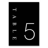 Tafelkarte mit Minimalistischen schwarzen und weiß Tischnummer (Rückseite)