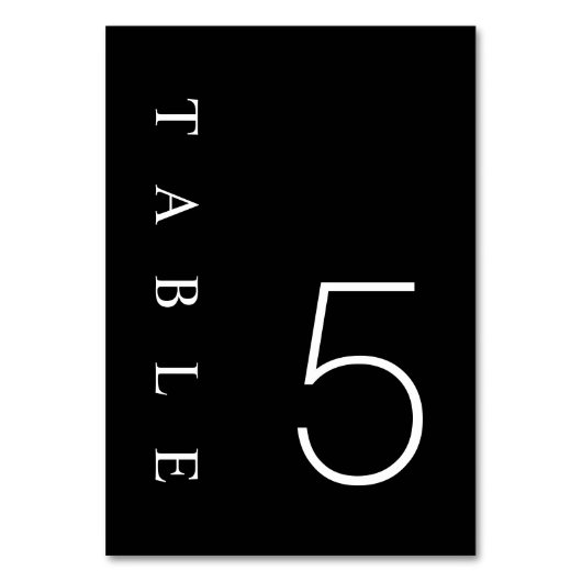 Tafelkarte mit Minimalistischen schwarzen und weiß Tischnummer (Rückseite)