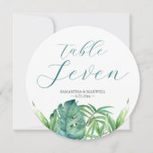 Tafelkarten der tropischen Hochzeit in Urlaubsort Einladung (Vorderseite)