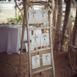 Tafelkarten für Hochzeiten am Strand Einladung