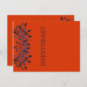 Tafelkarten für Pflaumen und Orange-Blätter Postkarte (Vorne/Hinten)