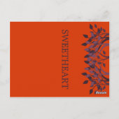 Tafelkarten für Pflaumen und Orange-Blätter Postkarte (Rückseite)